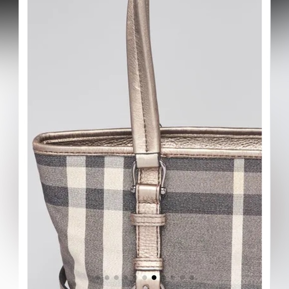 BURBERRY
Silver Shimmer Check Degrade Buckle Tote Bag - Picture 7 of 13